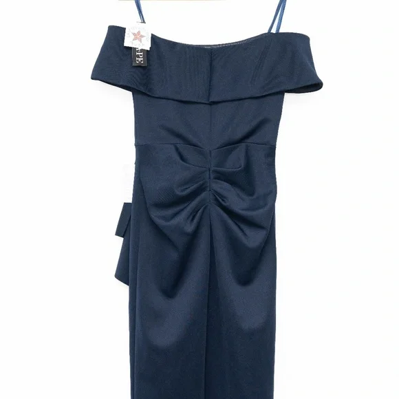 Xscape Jenny Long‎ Scuba Off The Shoulder Rouched Dress - Picture 5 of 12